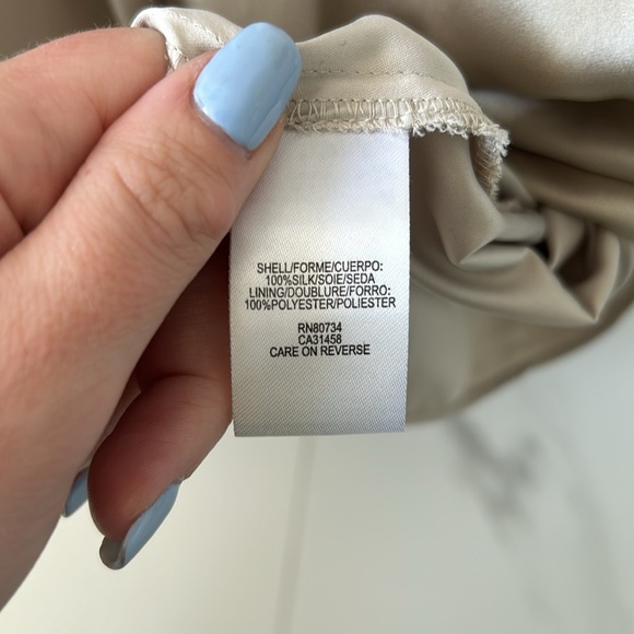 SOLD - BCBG MaxAzria Beige Silk Beaded Evening Gown EUC - Picture 10 of 11